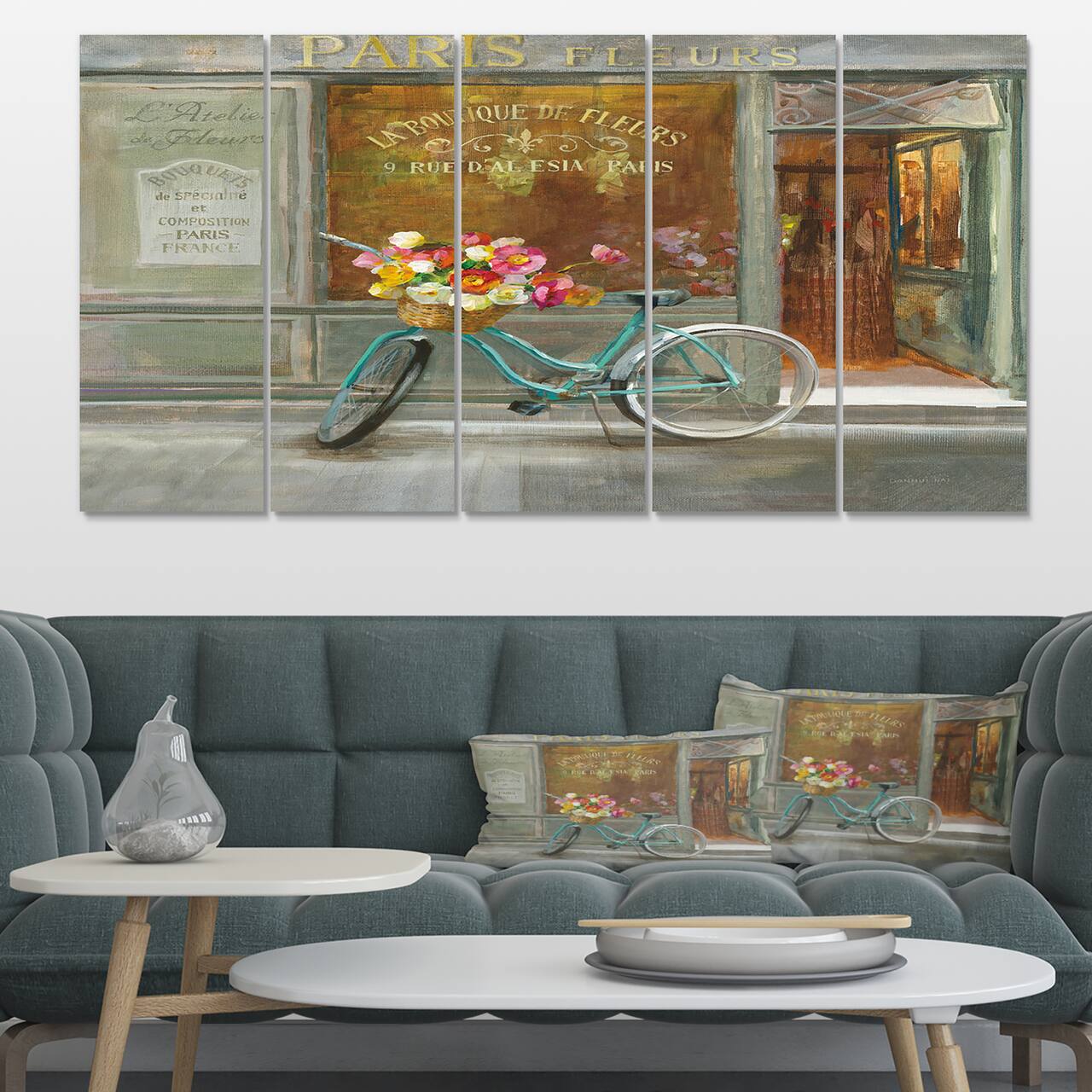 Designart - Paris French Flowershop - Traditional Gallery-wrapped Canvas